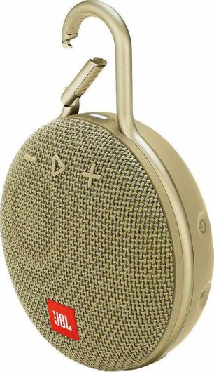 JBL Clip 3 Αδιάβροχο Ηχείο Bluetooth 3W με Διάρκεια Μπαταρίας έως 10 ώρες Μπεζ