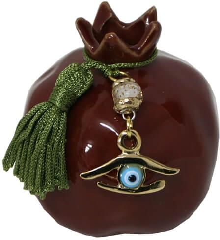 Επιτραπέζιο Γούρι Marhome Ρόδι από Κεραμικό Υλικό 6.5x6.5cm