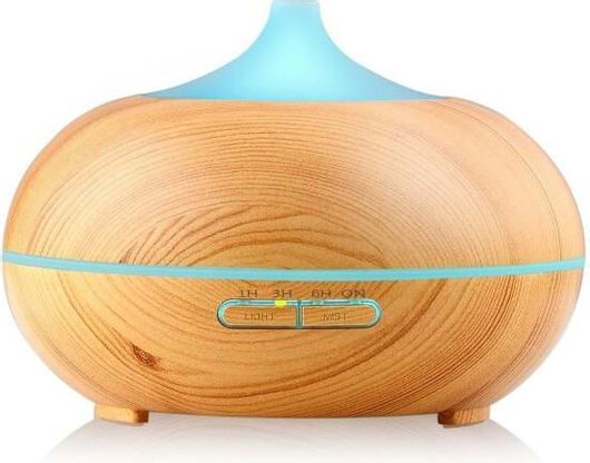 Συσκευή Αρωματοθεραπείας Ultrasonic Diffuser Led Υπερήχων με Χρονοδιακόπτη Καφέ 300ml