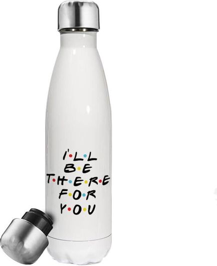 Μπουκάλι Θερμός Friends i i'll be there for you Ανοξείδωτο Ατσάλι Διπλού Τοιχώματος 0.5lt Λευκό