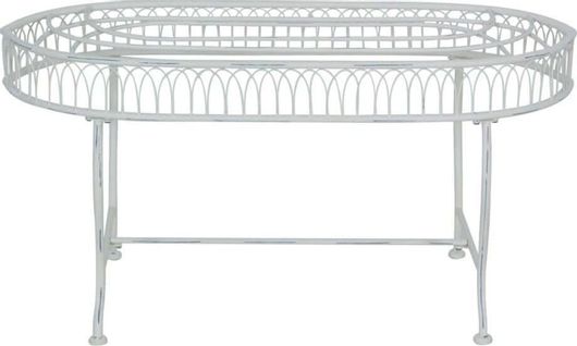 Τραπέζι Κήπου Artekko Δείπνου Μεταλλικό 105x50x52cm Λευκό
