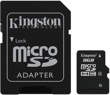 Kingston microSDHC 8GB Class 10 High Speed με αντάπτορα
