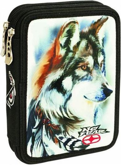 Σχολική Κασετίνα No Fear Wild Wolf Γεμάτη με 2 Θήκες