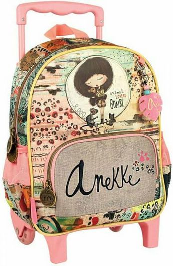 Σχολική Τσάντα Τρόλεϊ Νηπίου Back Me Up Anneke Jungle 25x15x30cm Ροζ