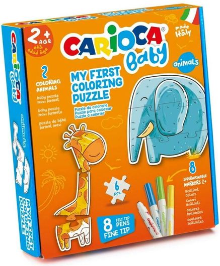 Σετ Ζωγραφικής Carioca Baby Animals My First Coloring Puzzle με 8 Μαρκαδόρους
