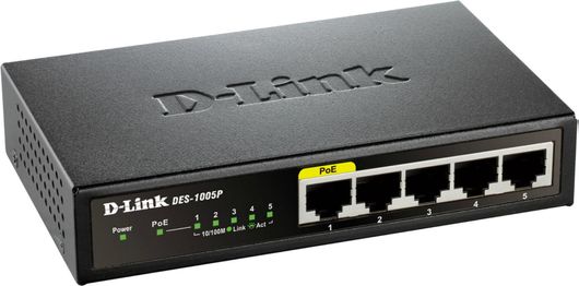 Switch D-Link DGS-1005P Unmanaged PoE+ με 5 Θύρες Gigabit 1Gbps Ethernet