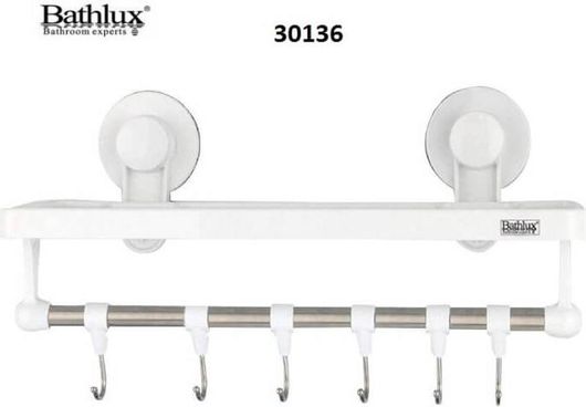 Κρεμάστρα Μπάνιου Bathlux 30136 6 Θέσεων με Βεντούζα Λευκό