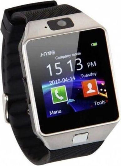 Smartwatch DZ09 43mm με SIM Ασημί