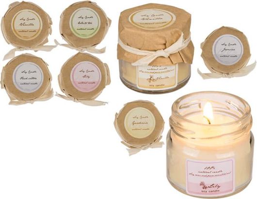 Διακοσμητικά Κεριά Candle με Γυάλινο Δοχείο 4.5x4cm