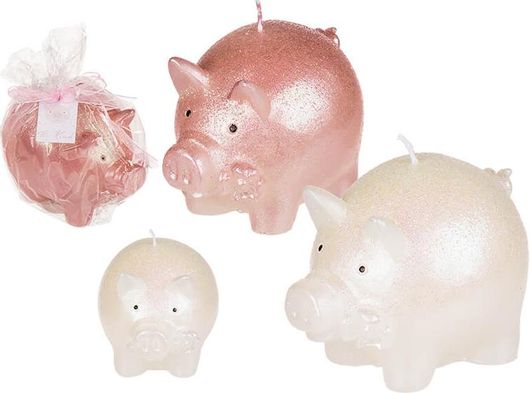 Διακοσμητικά Κεριά με Σχήμα Γουρουνάκι 11x9cm