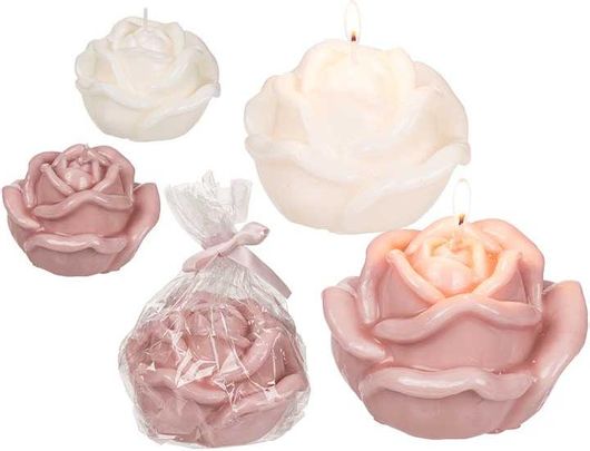 Διακοσμητικά Κεριά με Σχήμα Τριαντάφυλλο 11x7cm