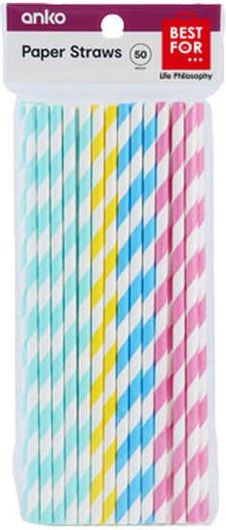 Καλαμάκια Χάρτινα Οικολογικά Χρωματιστά Ριγιέ