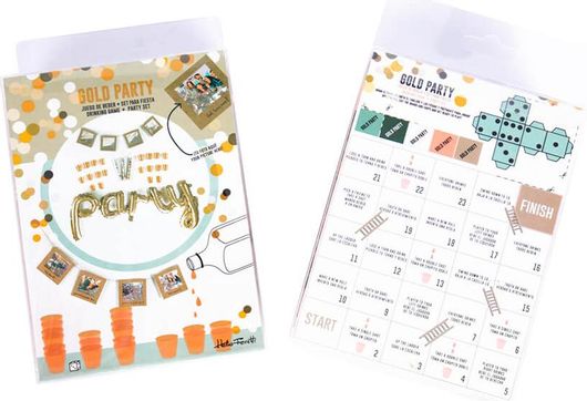 Helio Ferretti Party Set + Drinking Game Gold Party