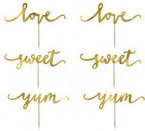 Διακοσμητικά Γλυκών Love Sweet Χρυσό 13cm