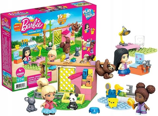 Τουβλάκια Mega Bloks Barbie Ιατρείο για Ζωάκια 97τμχ για 4+ Ετών