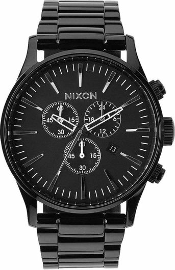 Ανδρικό Ρολόι Nixon Sentry Μπρασελέ Stainless Steel A386-001-00 Μαύρο
