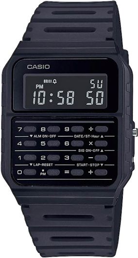 Ρολόι Casio Calculator Ψηφιακό Μπαταρίας με Καουτσούκ Λουράκι CA-53WF-1BEF Μαύρο