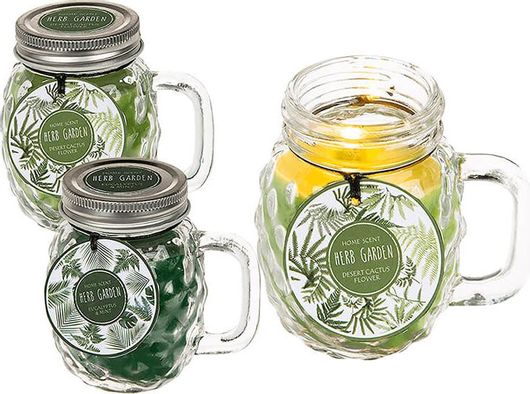 Αρωματικό Κερί σε Γυάλινο Δοχείο & Μεταλλικό Καπάκι, 6.5x8.5cm