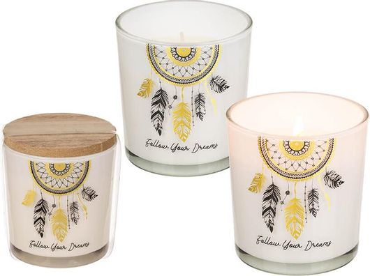 Αρωματικό Κερί σε Γυάλινο Δοχείο & Ξύλινο Καπάκι 7.5 x 7 cm