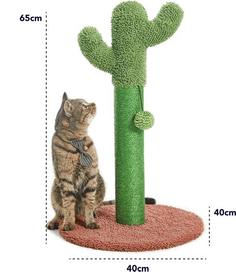 Ονυχοδρόμιο Γάτας Animal σε Σχήμα Κάκτου 40x40x65 Πράσινο