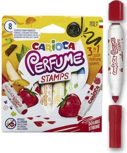 Μαρκαδόροι Ζωγραφικής Πλενόμενοι Αρωματικοί Carioca Perfume Stamps Χονδροί  8τμχ Πολύχρωμο