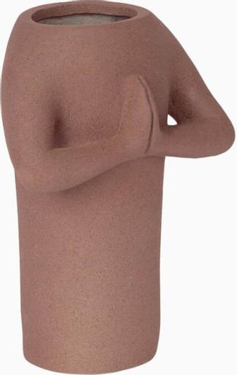 Διακοσμητικό Βάζο DOIY Κεραμικό Namaste Καφέ 9.2x9.2x15.5cm