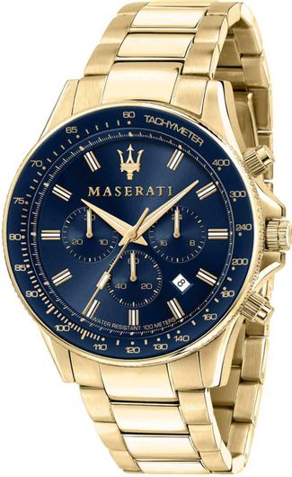 Ανδρικό Ρολόι Maserati Sfida Χρονογράφος Μπρασελέ Stainless Steel R8873640008 Χρυσό