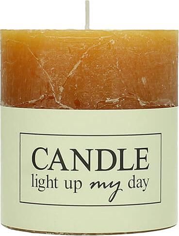 Διακοσμητικό Κερί Zaros 7x7.5cm Κεχριμπαρί Σαγρέ 