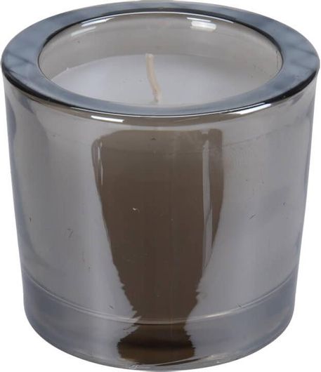 Διακοσμητικό Κερί Zaros σε Βάζο 6x7cm Γκρι