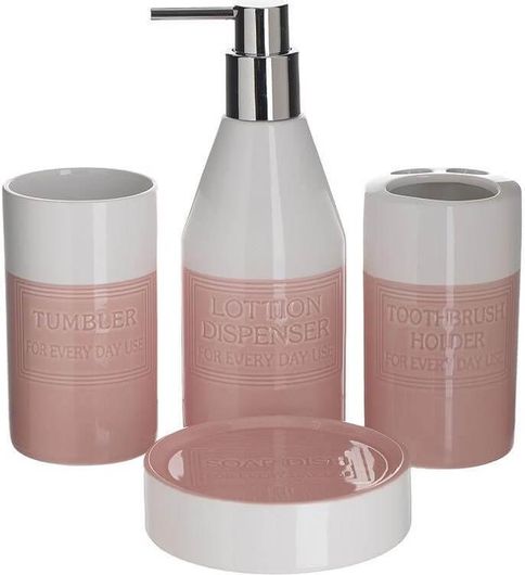 Σετ Μπάνιου Inart 3-65-245-0012 Κεραμικό 4τμχ Πολύχρωμο