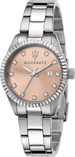 Γυναικείο Ρολόι Maserati Competizione με Μεταλλικό Μπρασελέ R8853100509 Ασημί