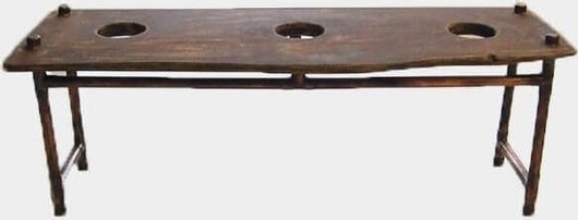 Βάση για Dripper Τριπλή Χάλκινη Με Ξύλο 70x23x24cm