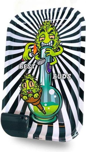 Rolling Tray Best Buds Grind Me Μεταλλικό Πολύχρωμο