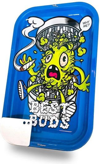 Rolling Tray Best Buds Grind Me Μεταλλικό Μπλε