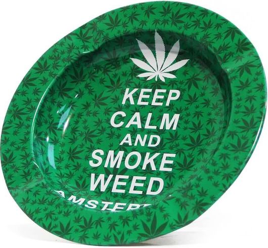 Σταχτοδοχείο Τσιγάρου Keep Calm & Smoke Weed Μεταλλικό Πράσινο