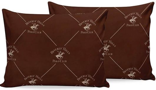 Σετ Μαξιλαροθήκες Beverly Hills Polo Club 50x70cm 2τμχ Καφέ 176BHP0102