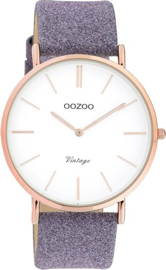 Γυναικείο Ρολόι Oozoo Timepieces Violet με Δερμάτινο Λουράκι C20152 Μοβ