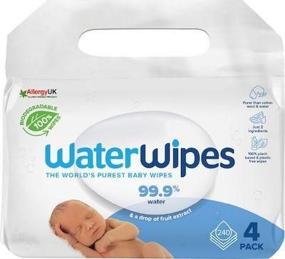Μωρομάντηλα WaterWipes με 99% Νερό Βιοδιασπώμενα χωρίς Άρωμα 9x60τμχ