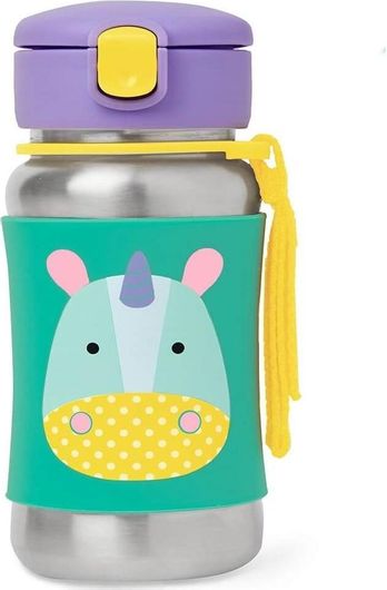 Ανοξείδωτο Παγούρι Skip Hop Zoo με Καλαμάκι 350ml Μονόκερος Πολύχρωμο 
