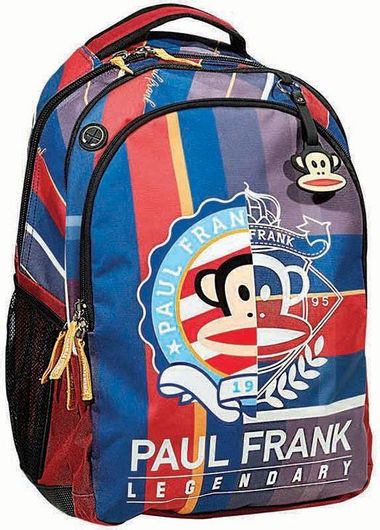 Σχολική Τσάντα Δημοτικού Πλάτης Paul Frank Preppy Πολύχρωμο