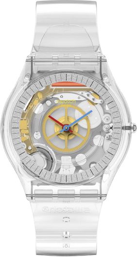 Γυναικείο Ρολόι Swatch Clearly Skin με Καουτσούκ Λουράκι SS08K109 Λευκό