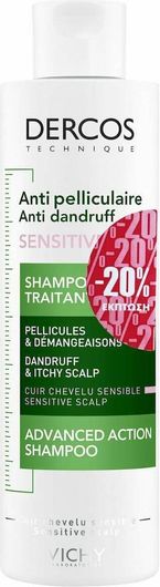 Σαμπουάν Vichy Dercos Anti Dandruff Sensitive για Ευαίσθητο Τριχωτό κατά της Πιτυρίδας & της Ξηροδερμίας για Όλους τους Τύπους Μαλλιών 200ml