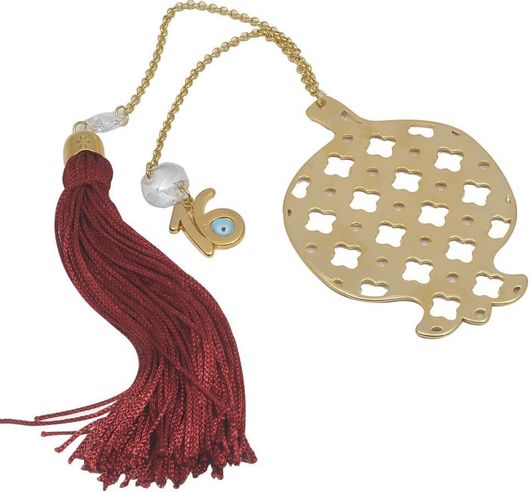 Γούρι Κρεμαστό με Ρόδι Χρυσό Μεταλλικό Κόκκινο / Χρυσό