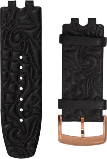 Λουράκι Ρολογιού Versace Δερμάτινο Μαύρο