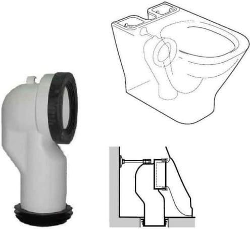 Πλαστική Γωνία Φ100 μετατροπής Αποχέτευσης από Οριζόντια Σε κάθετη ROCA 21εκ AV0007900R