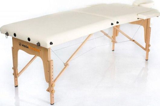 Κρεβάτι Φυσικοθεραπείας- Μασάζ Megafitness Classic 2 Cream Βαλίτσα Ξύλινο