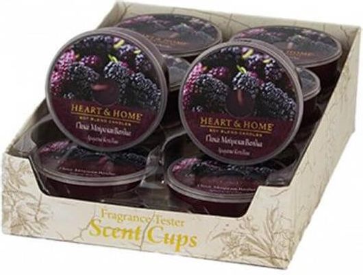 Αρωματικό Κερί Σόγιας Heart & Home σε Βάζο Γλυκά Μούρα & Βανίλια 12 ωρών 38gr