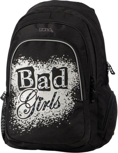 Σχολική Τσάντα Γυμνασίου / Λυκείου Πλάτης Polo Light Bad Girls Μαύρο 