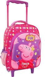 Σχολική Τσάντα Νηπίου Διακάκης Τρόλεϊ Peppa Super Cool Fun Ροζ