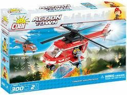 Τουβλάκια Action Town Fire Helicopter Cobi 300τμχ για 6+ Ετών
